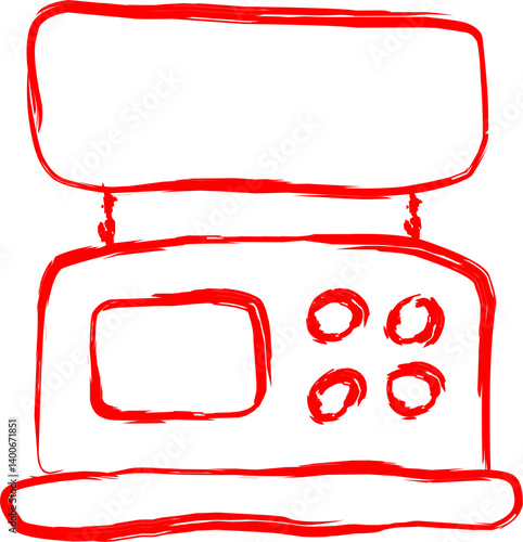 electronic icon in doodle style