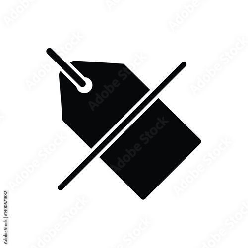 Price Tag Crossed Out Icon Represents Discount Removal Or No Sale