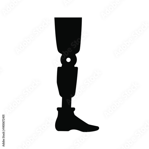 Artificial Limb Prosthetic Leg Silhouette Modern Orthopedic Technology Illustration Symbol