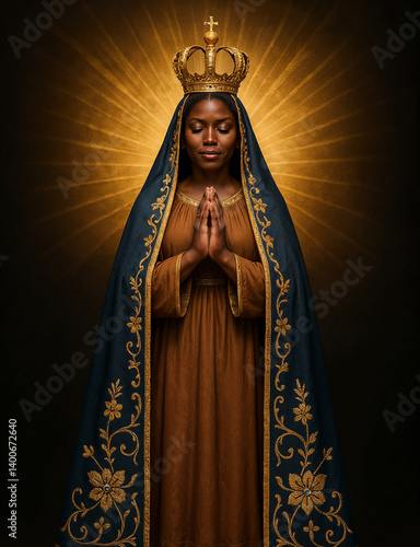 Nossa Senhora Aparecida Surrounded by Radiant Light