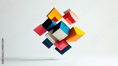 Free Download A collection of 3D cubes in various colors including blue - GFXLoad