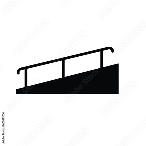 Black Silhouette Symbol Accessibility Ramp Icon Design For Mobility Access