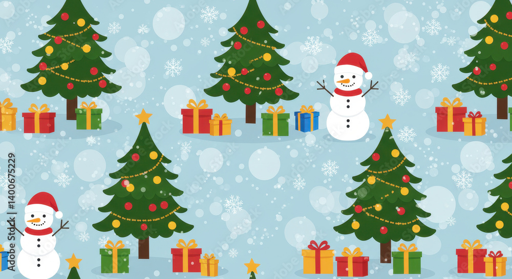 Festive Christmas Pattern: Trees, Snowmen & Gifts! Holiday Joy, Seasonal Fun, Xmas Decor, Cute Vector Repeat for Crafts, Designs & More! Festive Christmas Pattern: Trees, Snowmen & Gifts! Holiday Joy, Seasonal Fun, Xmas Decor, Cute Vector Repeat for Crafts, Designs & More!