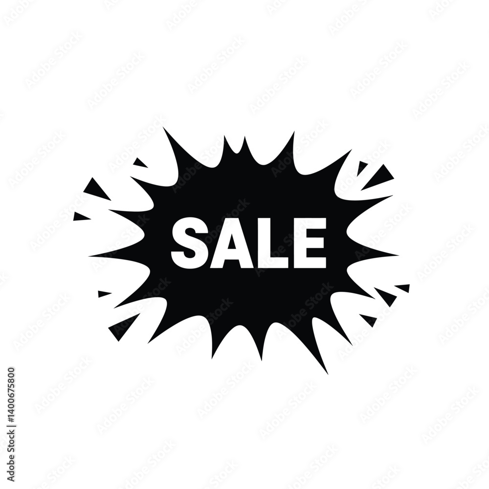 Fototapeta premium Black Speech Bubble With The Word Sale Isolated On White Background