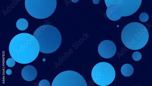 Shiny blue circles pattern water drop design