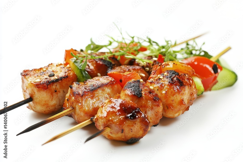 Grilled skewers of meat and vegetables Grilled skewers of meat and vegetables