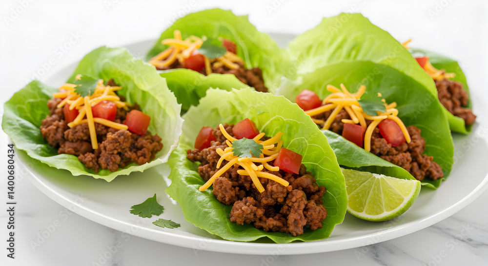 Fresh and Healthy Lettuce Wrap Tacos for Low Carb Lifestyle Diet Fresh and Healthy Lettuce Wrap Tacos for Low Carb Lifestyle Diet