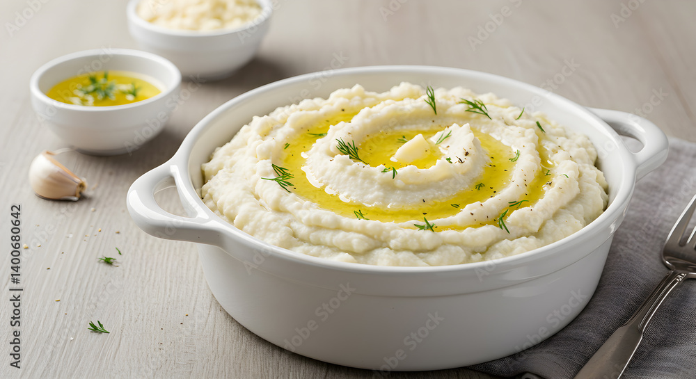 Creamy Mashed Cauliflower with Garlic Butter and Herbs Culinary Delight Creamy Mashed Cauliflower with Garlic Butter and Herbs Culinary Delight