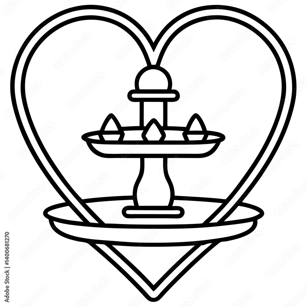 Love-Inspired Fountain Line Art Love-Inspired Fountain Line Art