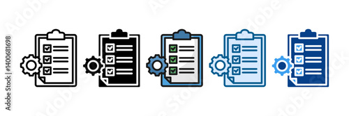 Operational Planning Icon Set Multiple Style Collection