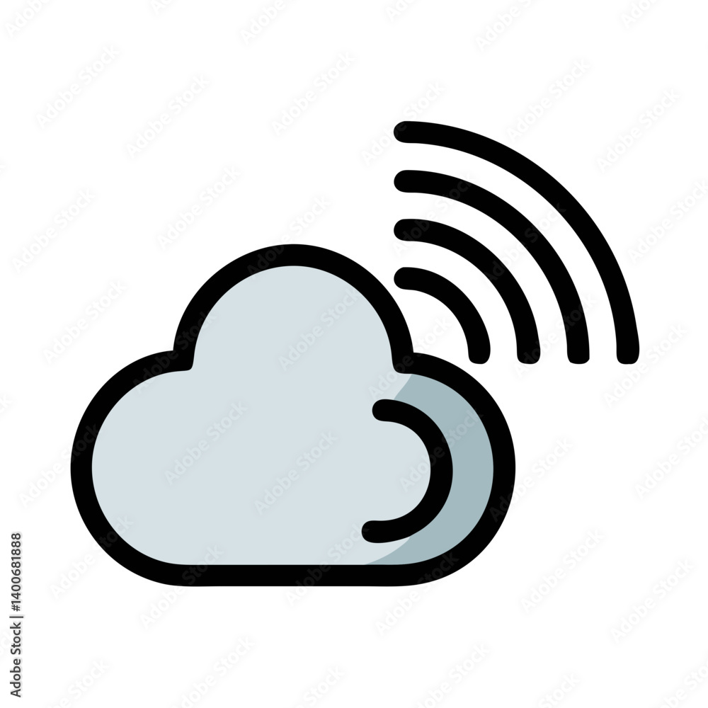 Cloud with RSS Feed Broadcast Symbol Icon Design Cloud with RSS Feed Broadcast Symbol Icon Design