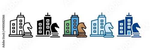 Corporate Strategy Icon Set Multiple Style Collection