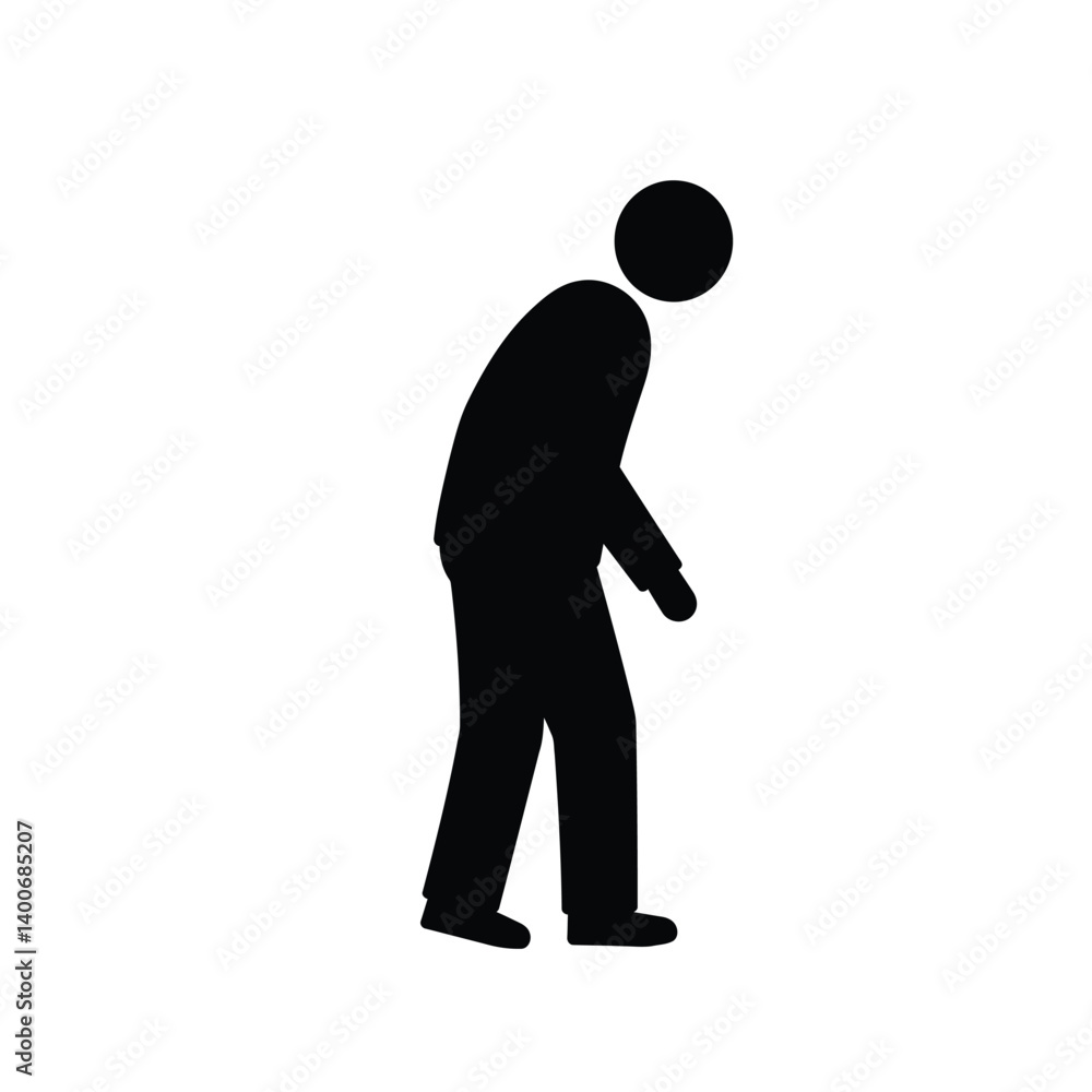 Silhouette Of An Elderly Person Depicting Old Age And Physical Decline Issues Silhouette Of An Elderly Person Depicting Old Age And Physical Decline Issues
