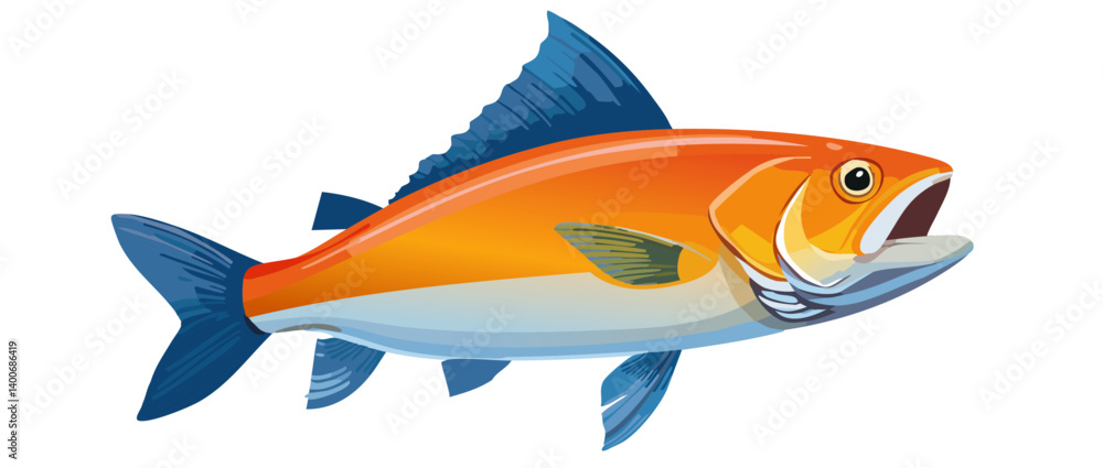 illustration of a fish vector art icon design