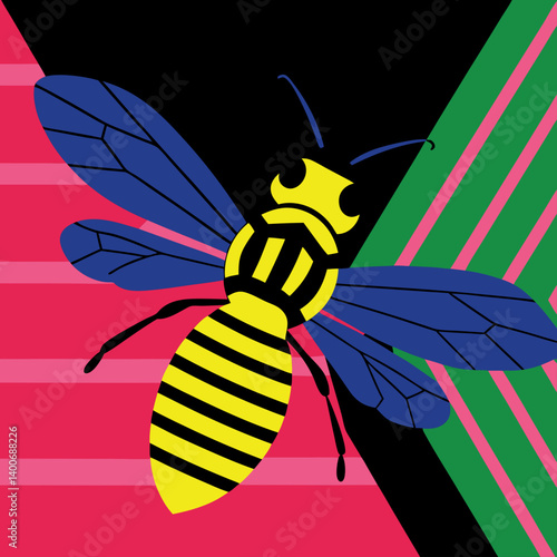 bee on a colorful background