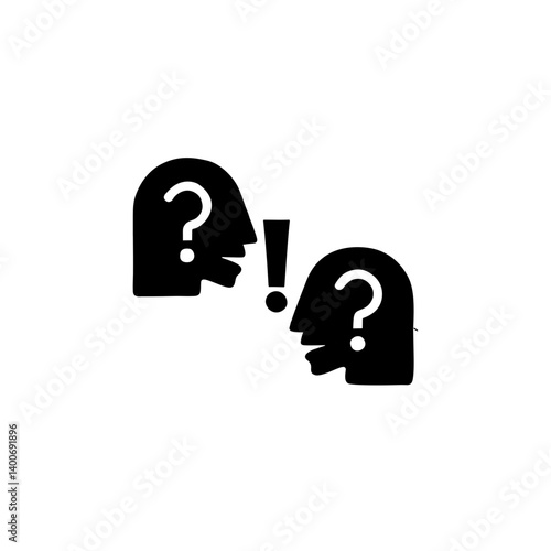 vector symbol of interpersonal conflict and confrontation