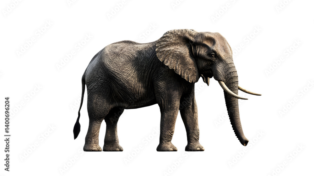 Fototapeta premium African Elephant with Profile View.