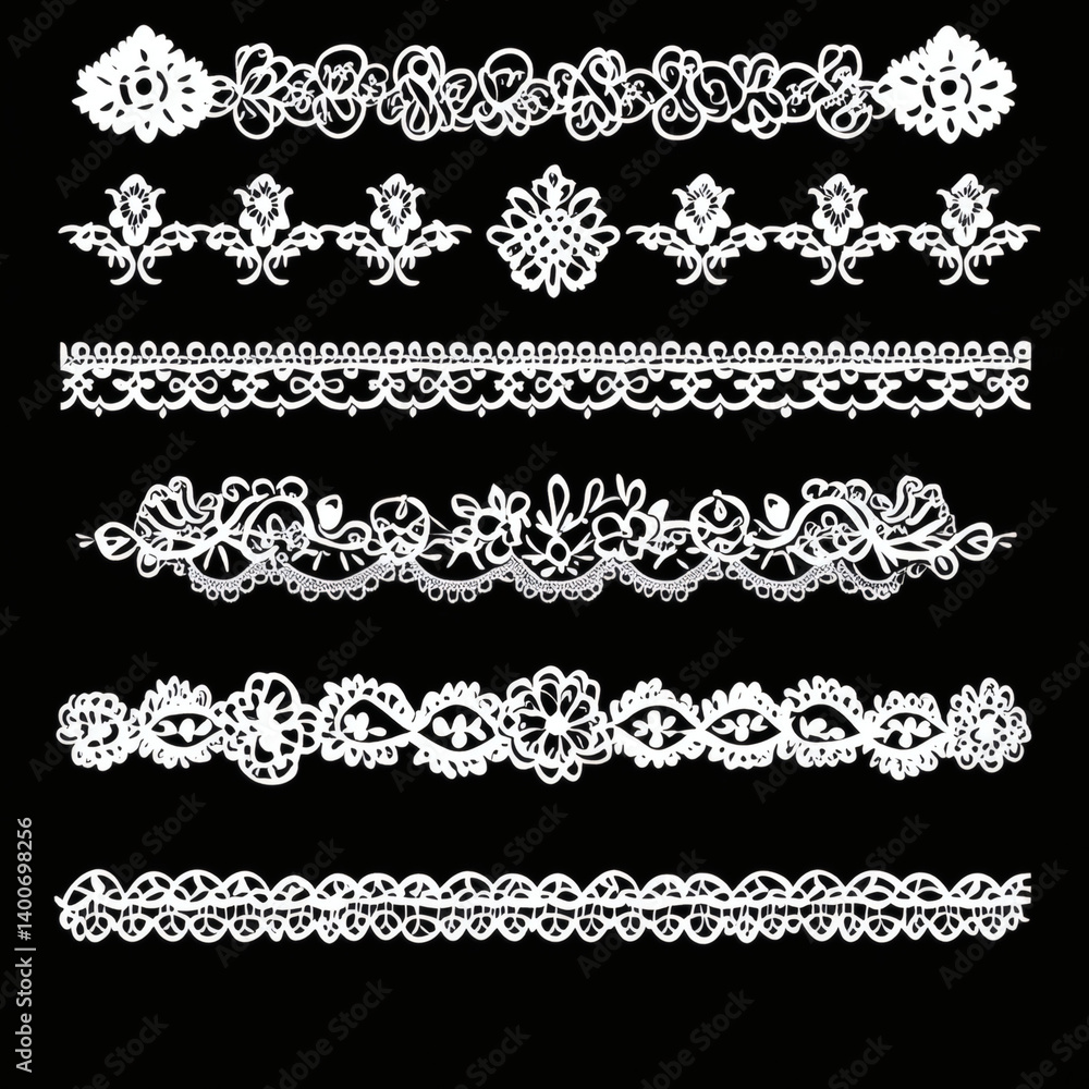 Lace decoration material collage electronic ledger frame black and white borders Lace decoration material collage electronic ledger frame black and white borders