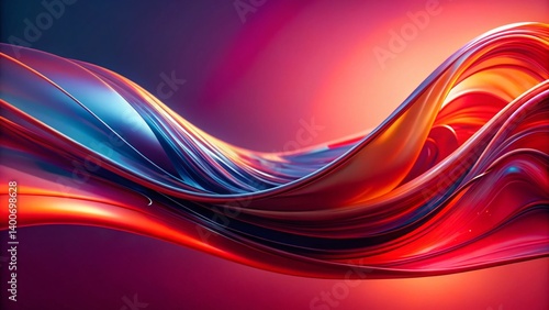 Abstract Red Liquid Curve Background: Gradient, Shadow, Surreal Photography