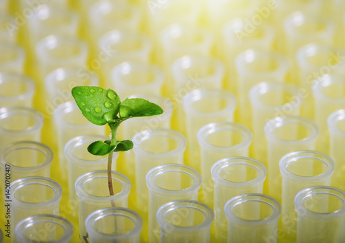 New plant in laboratory tube
