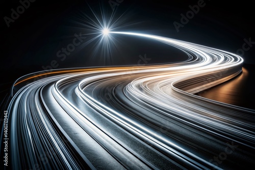 Abstract Minimalist Black and White Motion Lines Long Exposure Photography