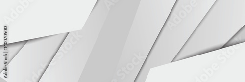 Panoramic geometric shapes on abstract white background