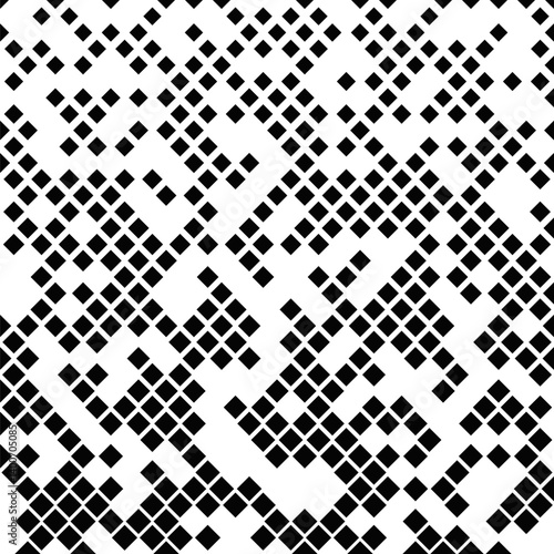 Abstract geometric diagonal square pattern background - black and white vector graphic design with squares