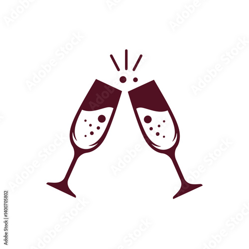 Celebrating Success: Two elegant champagne flutes clinking together, signifying a celebratory toast. The image features a festive burst of bubbles, symbolizing joy and accomplishment.