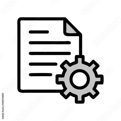 Document Settings with Gear Control Icon Design