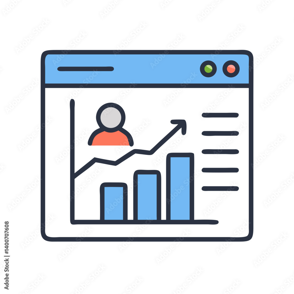 User Growth Analysis Web Interface Icon Design User Growth Analysis Web Interface Icon Design
