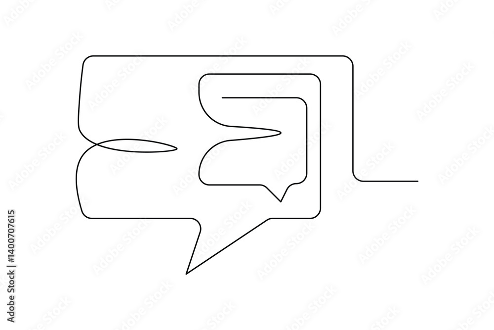 Speech bubble continuous single line drawing of square shape simple outline vector icon
Speech bubble continuous single line drawing of square shape simple outline vector icon