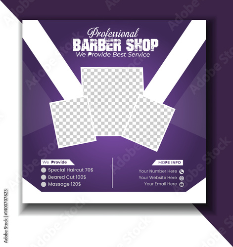 Modern Haircut Promotion Social Media Post Template
