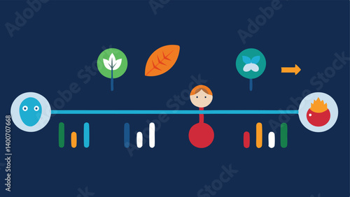 Timeline of Changes A timeline graphic showing a sequence from birth to adulthood highlighting environmental influences like diet and stress that modify the DNA markers over time.