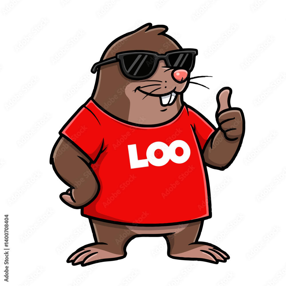 Obraz premium Cool Mole Giving a Thumbs Up