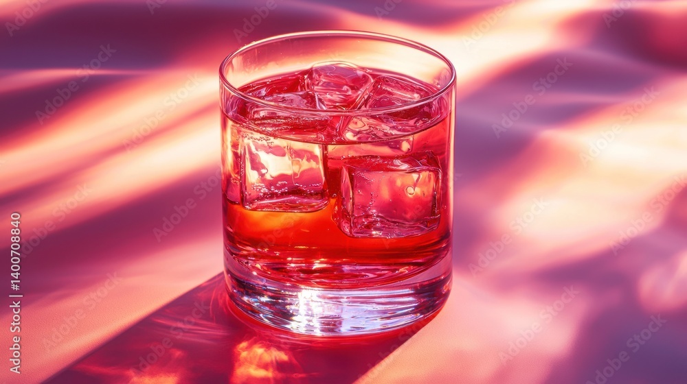 Pink drink with ice Pink drink with ice