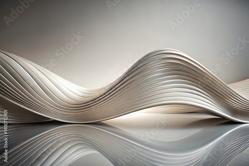 Abstract Colorless Undulating Forms: Subtle Graphic Design Background