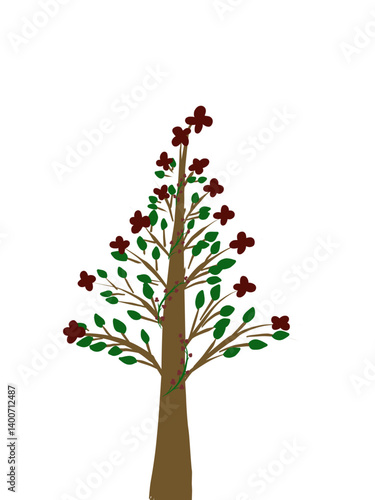 tree with red hearts