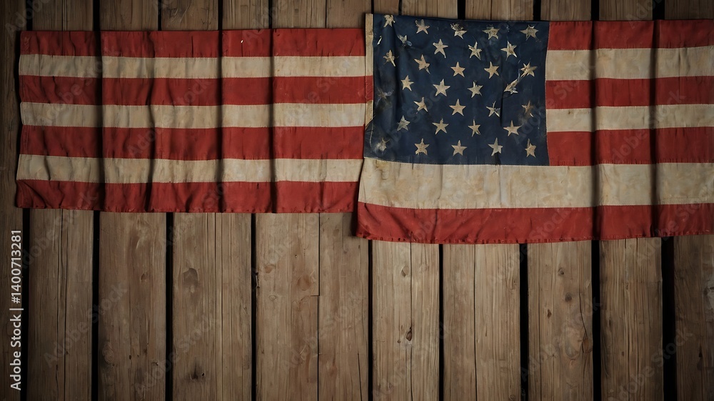 Obraz premium american flag on wooden background