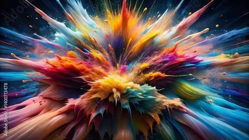 Abstract Color Explosion Paint Splash Dynamic Art Photography
