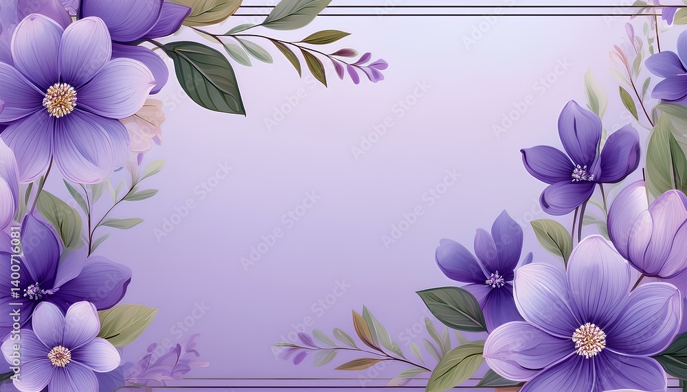 violet flowers frame with copy space violet flowers frame with copy space
