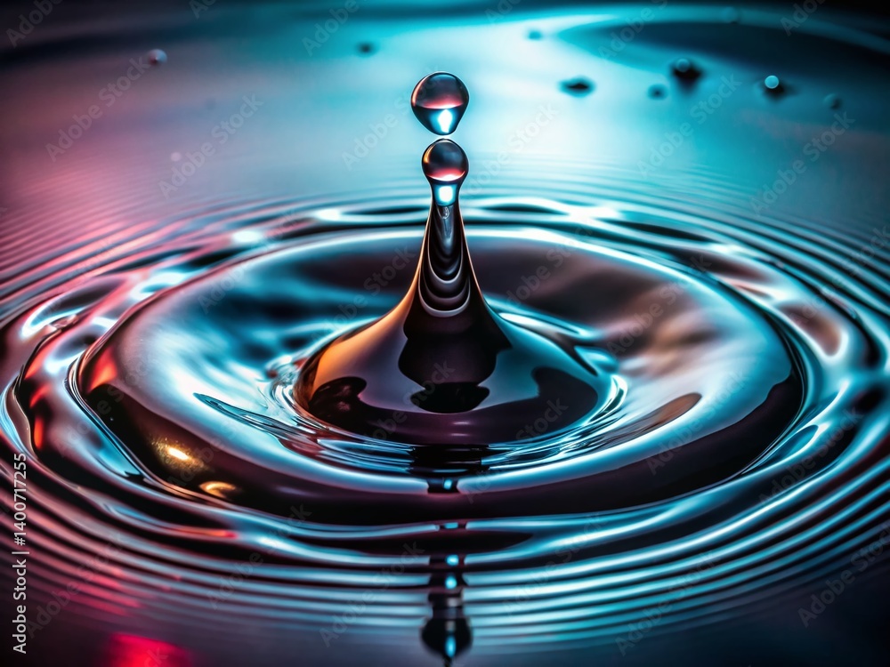 Abstract Black Ink Drop Splash in Water - Long Exposure Photography