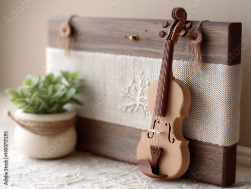 name: macrame wall art with stringed instrument,