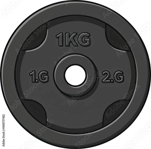 Strength Disc: A detailed depiction of a standard strength training disc, displaying weight specifications for a versatile fitness regime.