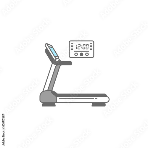 Treadmill and Display: A clean, contemporary treadmill with a digital display, perfectly illustrating a fitness and technology.