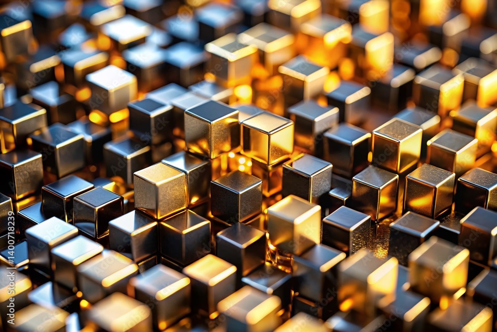 Abstract Black & Gold Cube Tilt-Shift Miniature Photography - Luxury Geometric Background Abstract Black & Gold Cube Tilt-Shift Miniature Photography - Luxury Geometric Background