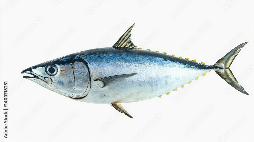 Fototapeta premium Tuna fish in transparent white background