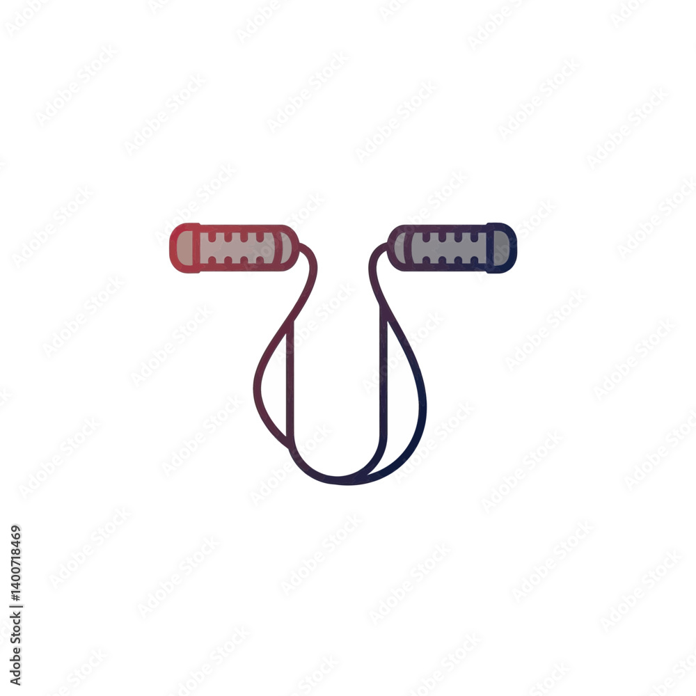 Simple Skipping Rope: A minimalist design of a jump rope, isolated, illustrating the simplicity of a fundamental fitness tool and the joy of physical activity. Simple Skipping Rope: A minimalist design of a jump rope, isolated, illustrating the simplicity of a fundamental fitness tool and the joy of physical activity.