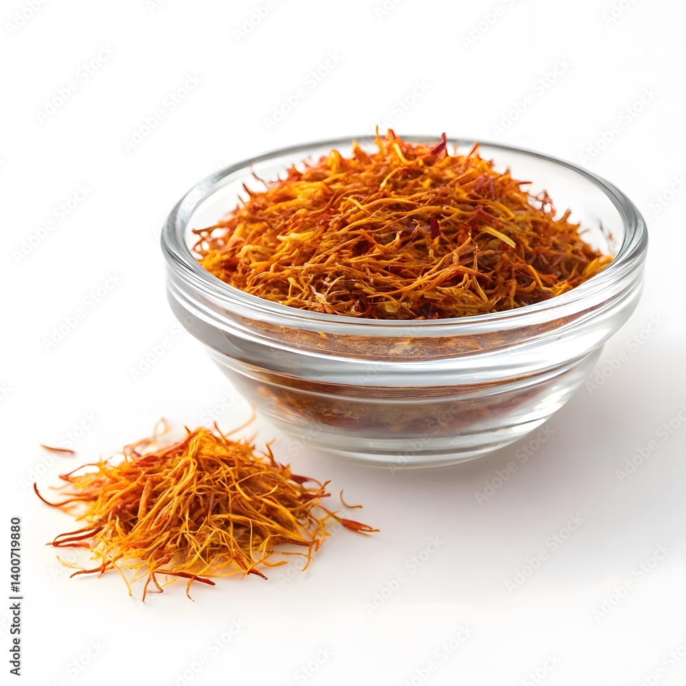 Fototapeta premium saffron in a bowl on white background