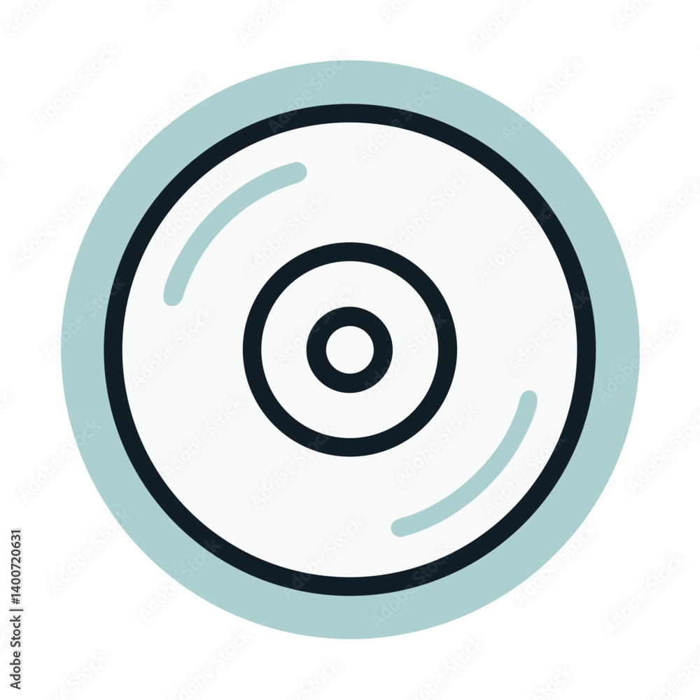 CD or DVD Disc Icon Representing Optical Storage and Media Playback CD or DVD Disc Icon Representing Optical Storage and Media Playback