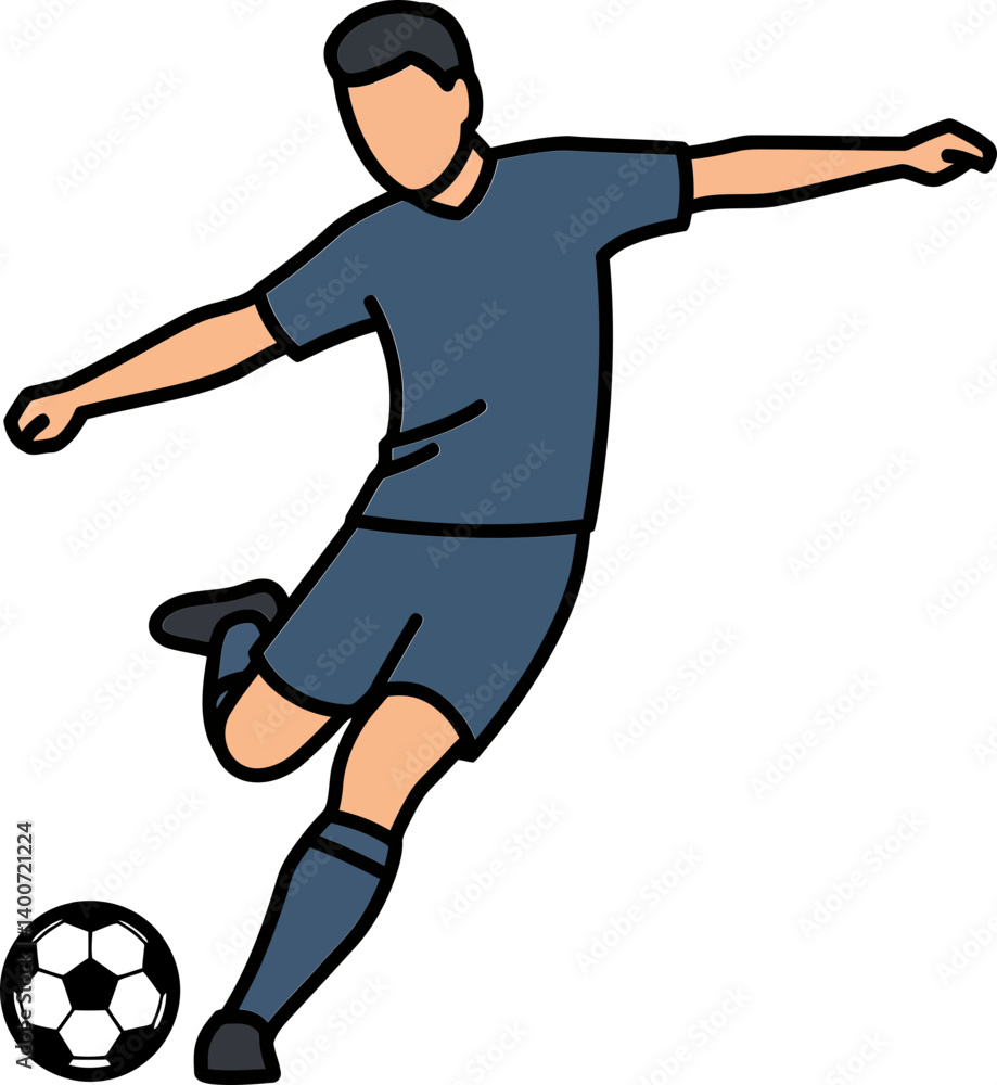 Soccer Player in Action: A dynamic illustration captures the intensity of a soccer player mid-kick, showcasing their focused determination and athleticism as they aim for victory. Soccer Player in Action: A dynamic illustration captures the intensity of a soccer player mid-kick, showcasing their focused determination and athleticism as they aim for victory.